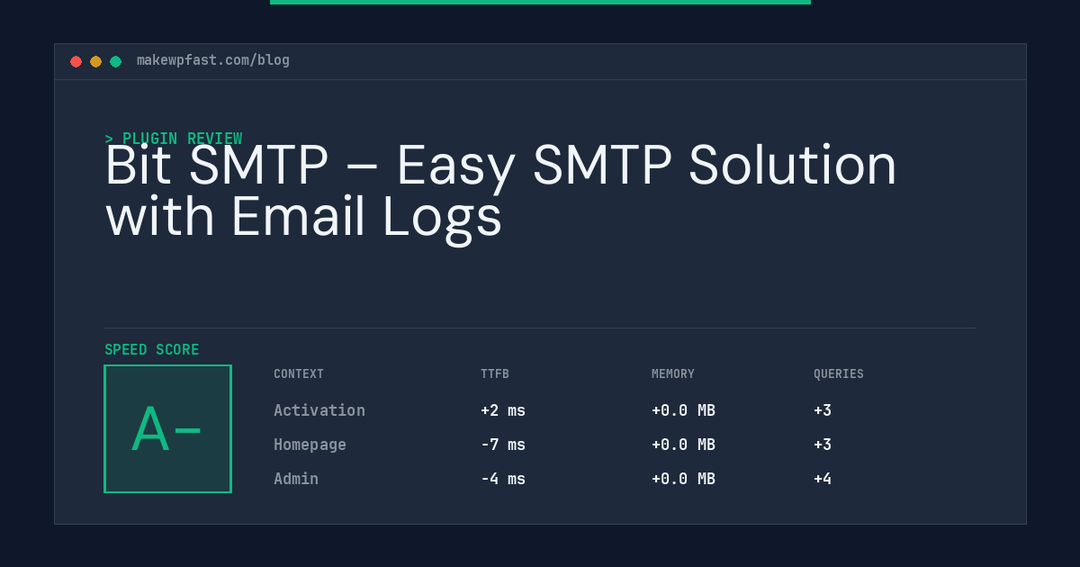 Bit SMTP – Easy SMTP Solution with Email Logs - MakeWPFast