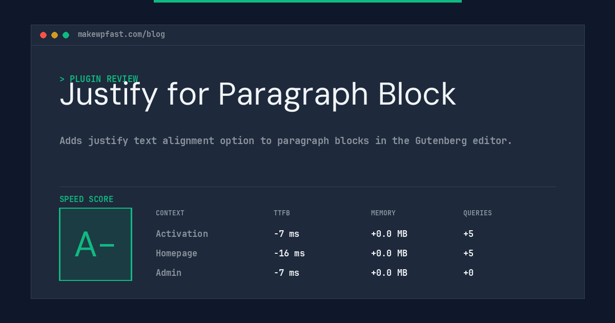 Justify for Paragraph Block - MakeWPFast
