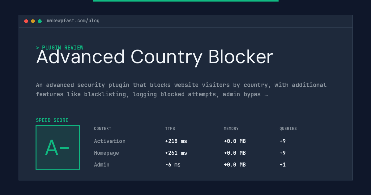 Advanced Country Blocker - MakeWPFast