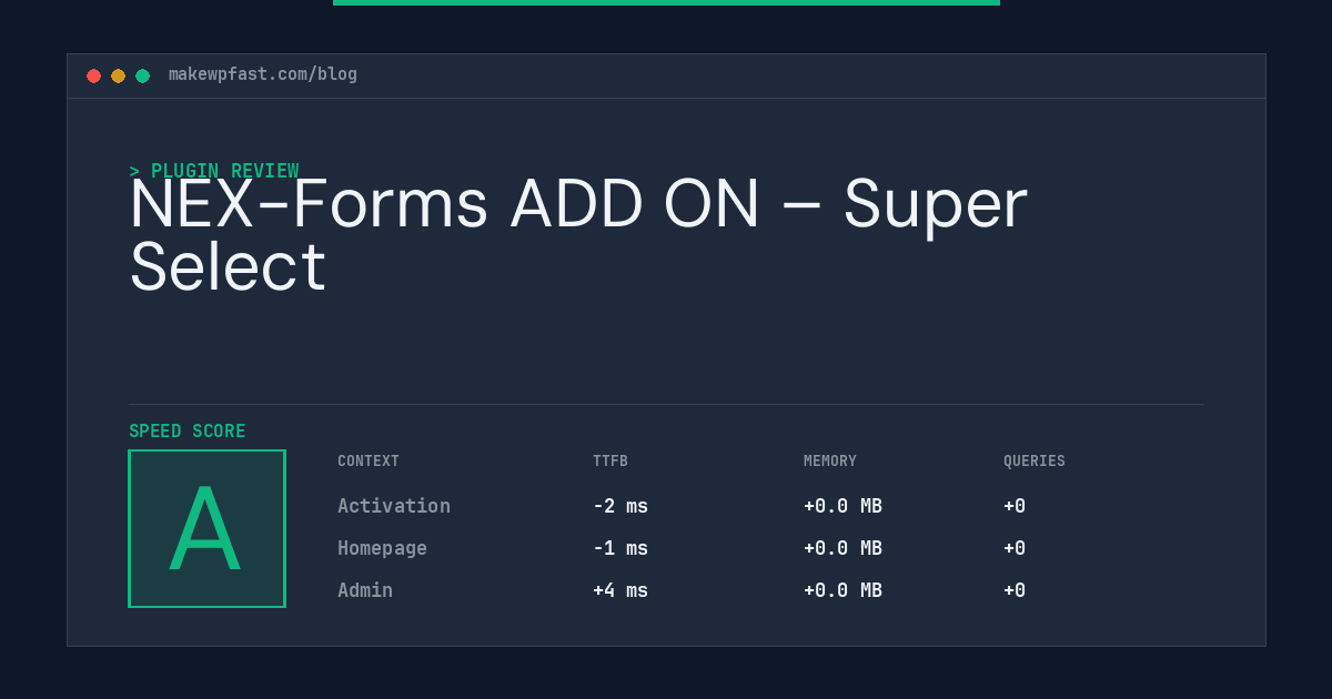 NEX-Forms ADD ON – Super Select - MakeWPFast