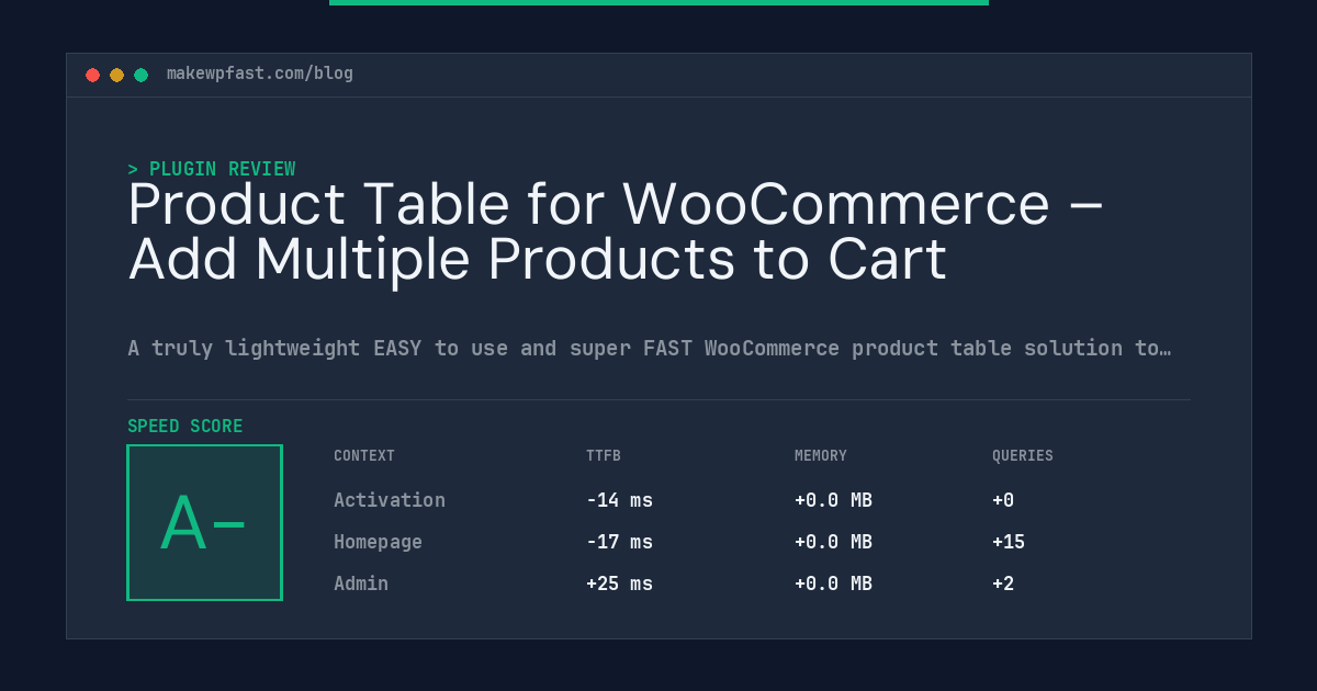 Product Table for WooCommerce – Add Multiple Products to Cart - MakeWPFast