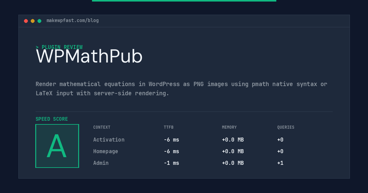 WPMathPub - MakeWPFast