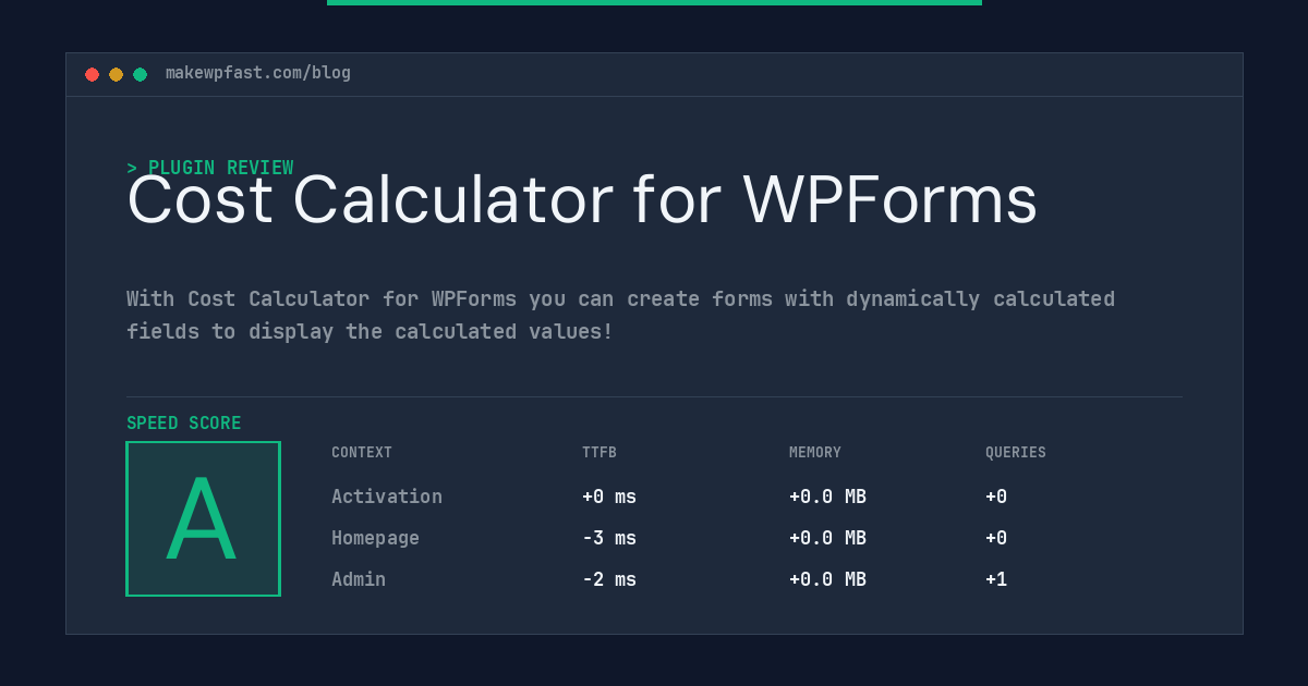 Cost Calculator for WPForms - MakeWPFast