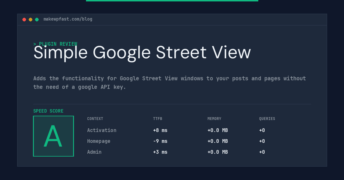 Simple Google Street View - MakeWPFast