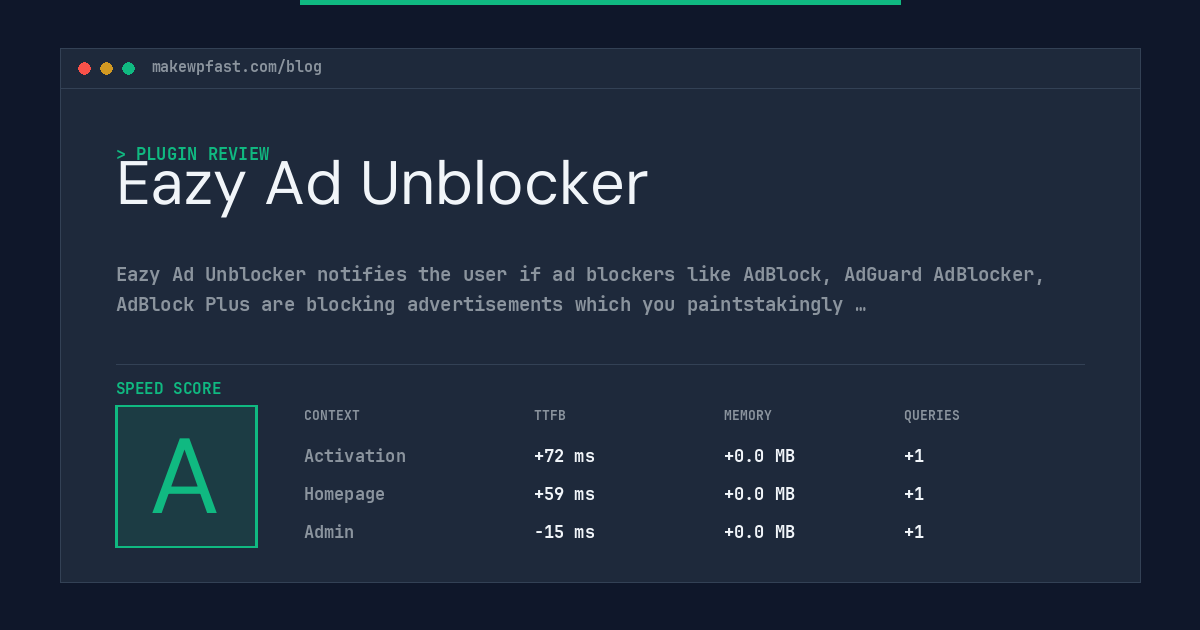 Eazy Ad Unblocker - MakeWPFast