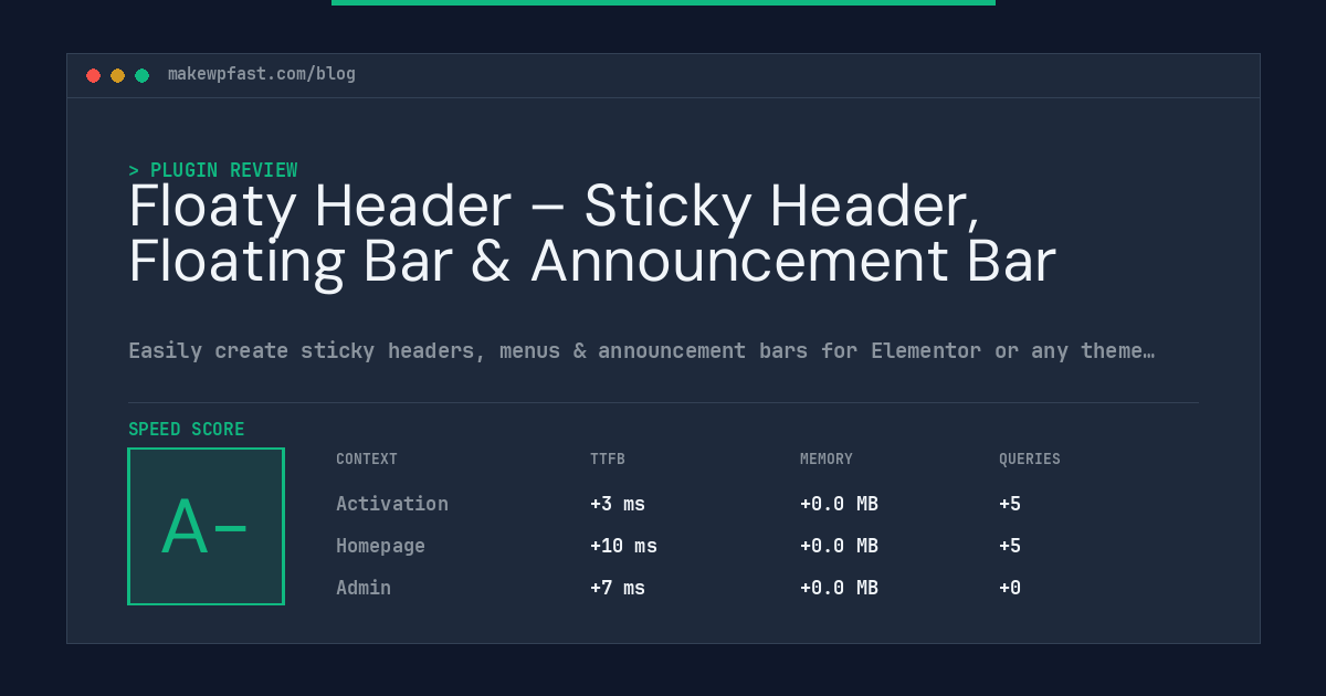 Floaty Header – Sticky Header, Floating Bar & Announcement Bar - MakeWPFast