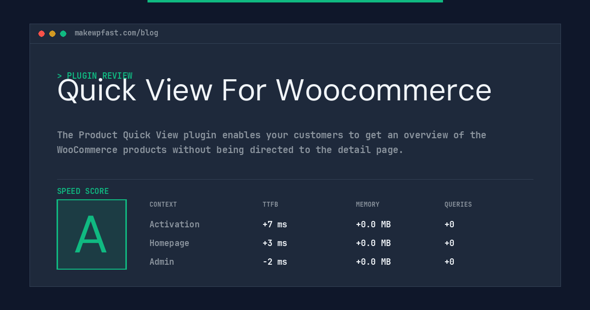 Quick View For Woocommerce - MakeWPFast