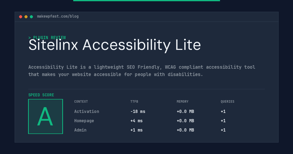 Sitelinx Accessibility Lite - MakeWPFast