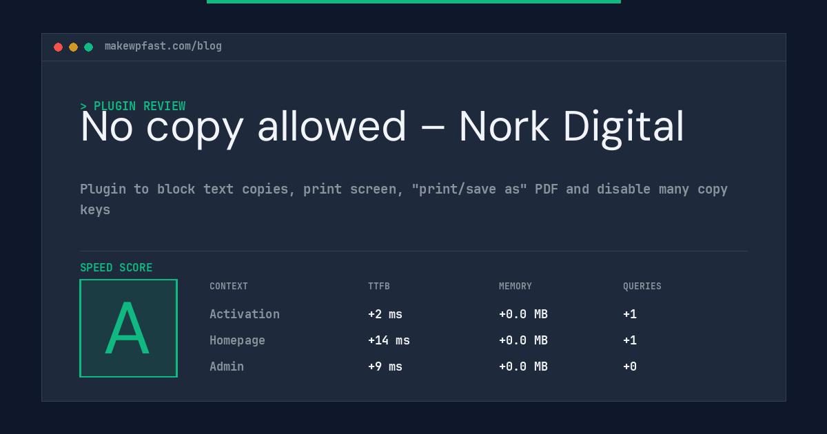 No copy allowed – Nork Digital - MakeWPFast