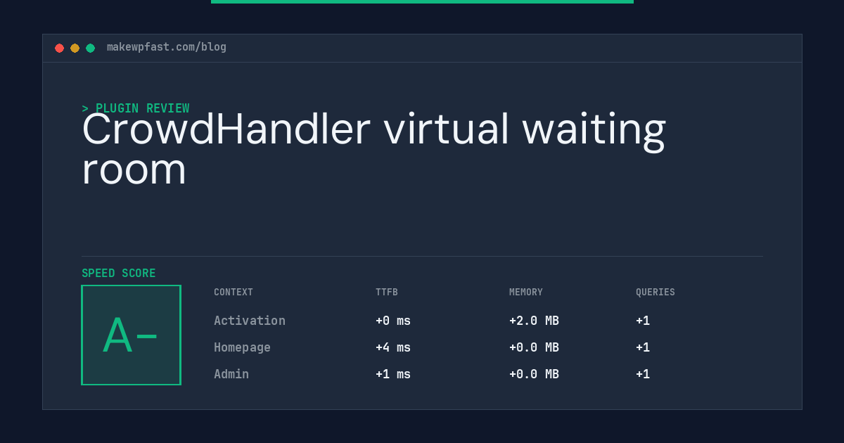 CrowdHandler virtual waiting room - MakeWPFast