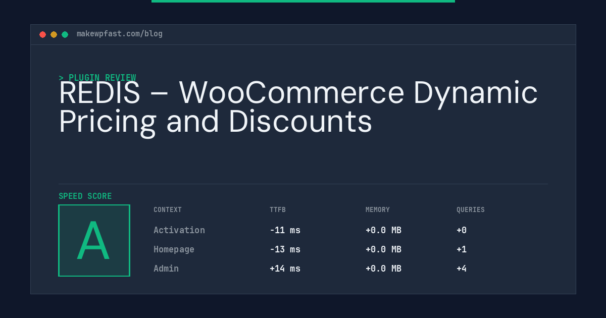 REDIS – WooCommerce Dynamic Pricing and Discounts - MakeWPFast