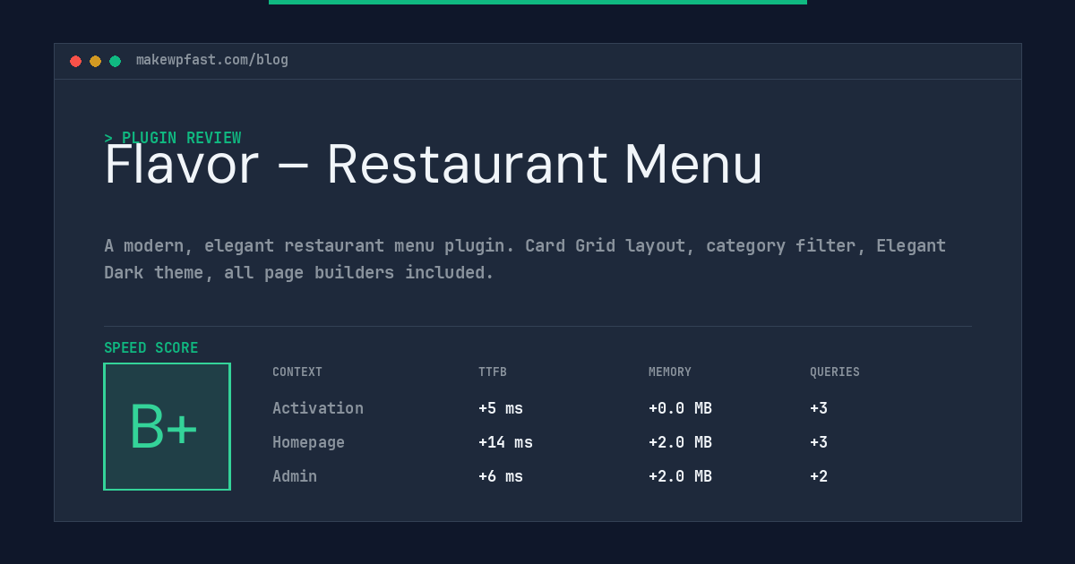 Flavor – Restaurant Menu - MakeWPFast