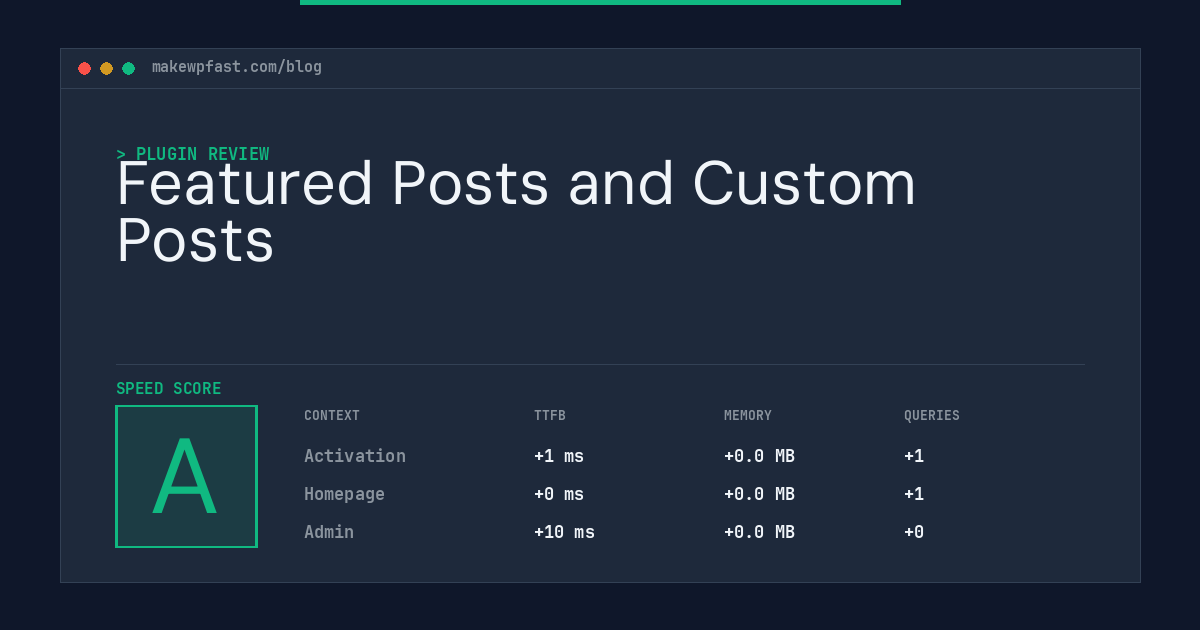 Featured Posts and Custom Posts - MakeWPFast