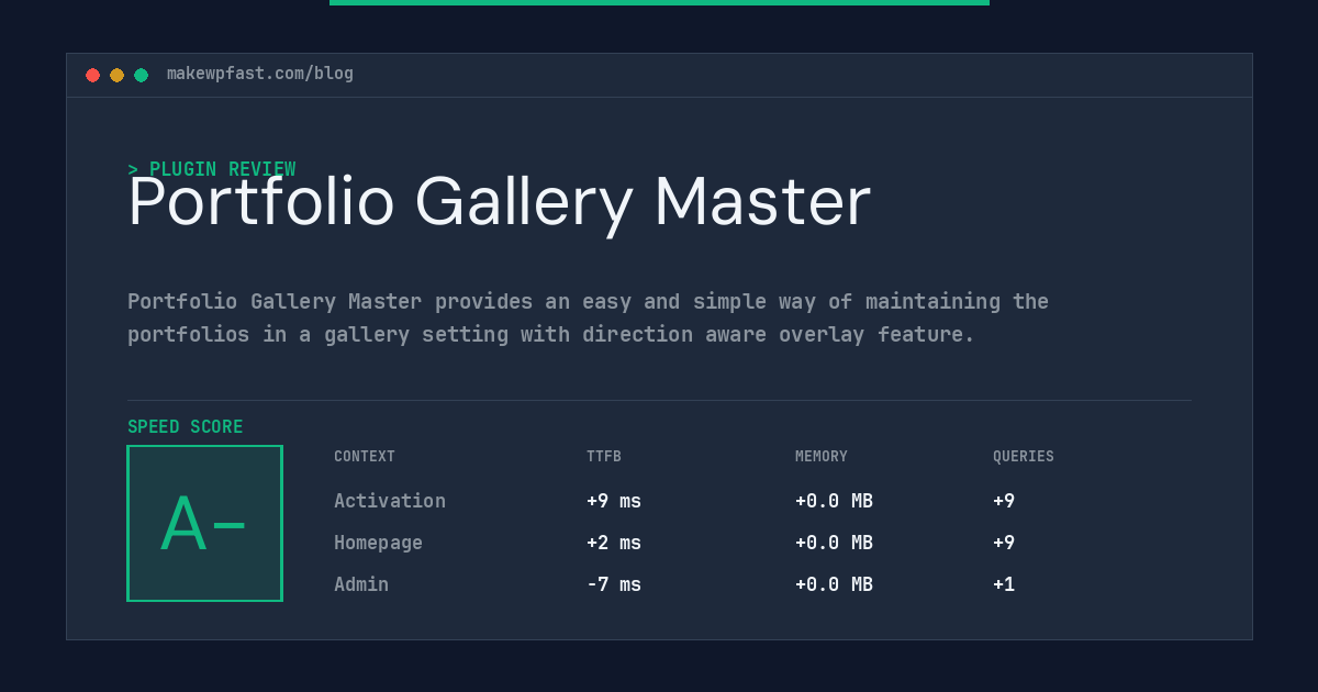 Portfolio Gallery Master - MakeWPFast
