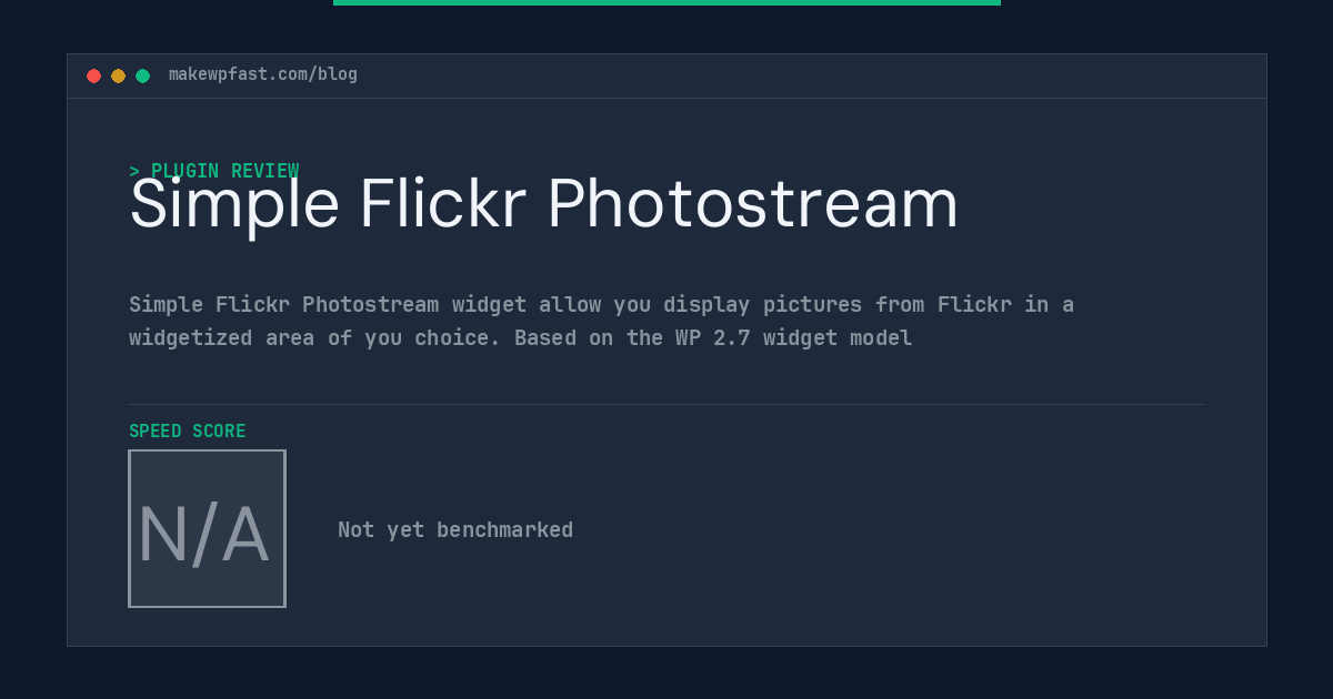 Simple Flickr Photostream - MakeWPFast