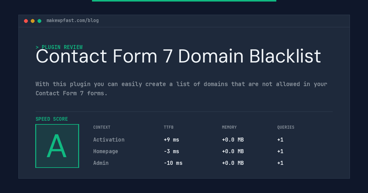 Contact Form 7 Domain Blacklist - MakeWPFast