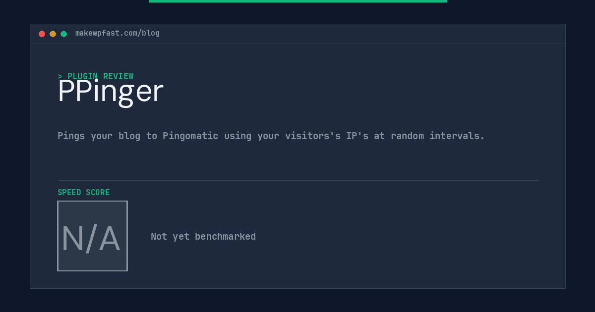 PPinger - MakeWPFast
