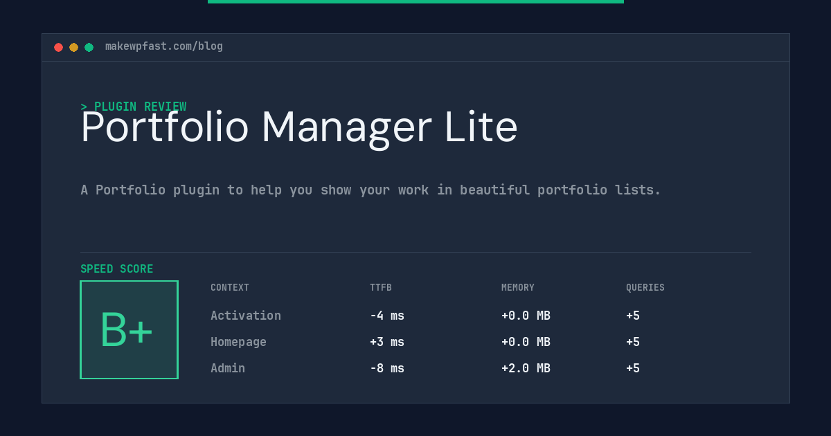Portfolio Manager Lite - MakeWPFast