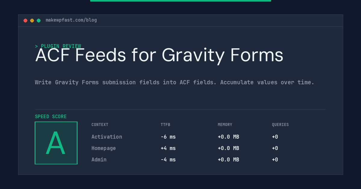 ACF Feeds for Gravity Forms - MakeWPFast