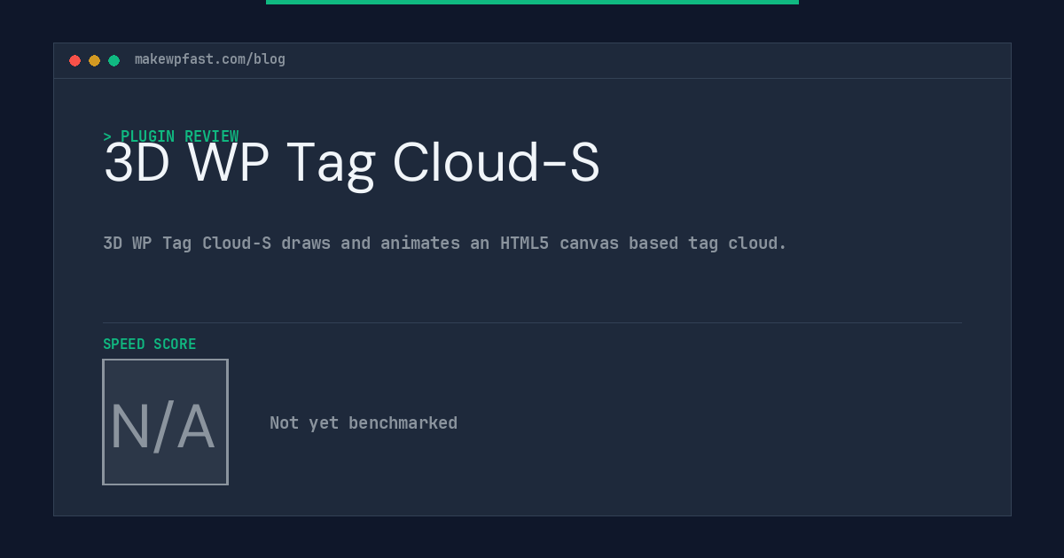 3D WP Tag Cloud-S - MakeWPFast