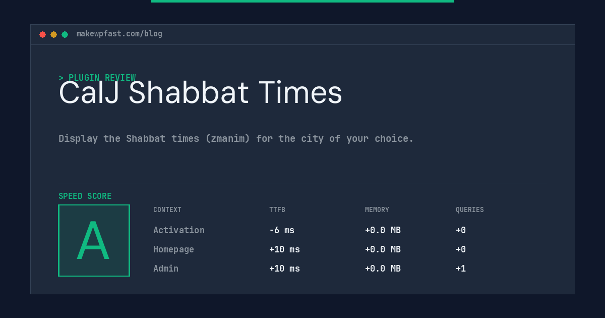 CalJ Shabbat Times - MakeWPFast