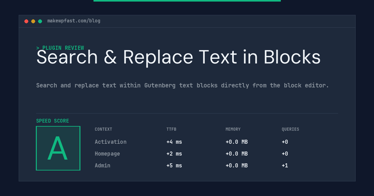 Search & Replace Text in Blocks - MakeWPFast