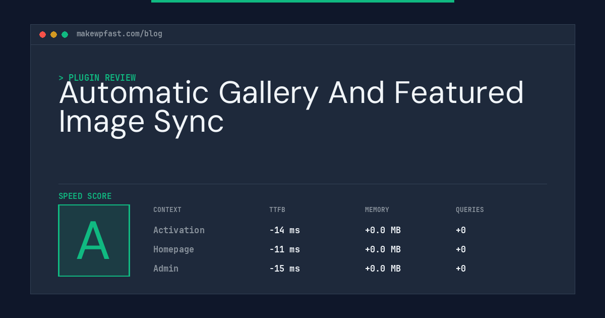 Automatic Gallery And Featured Image Sync - MakeWPFast
