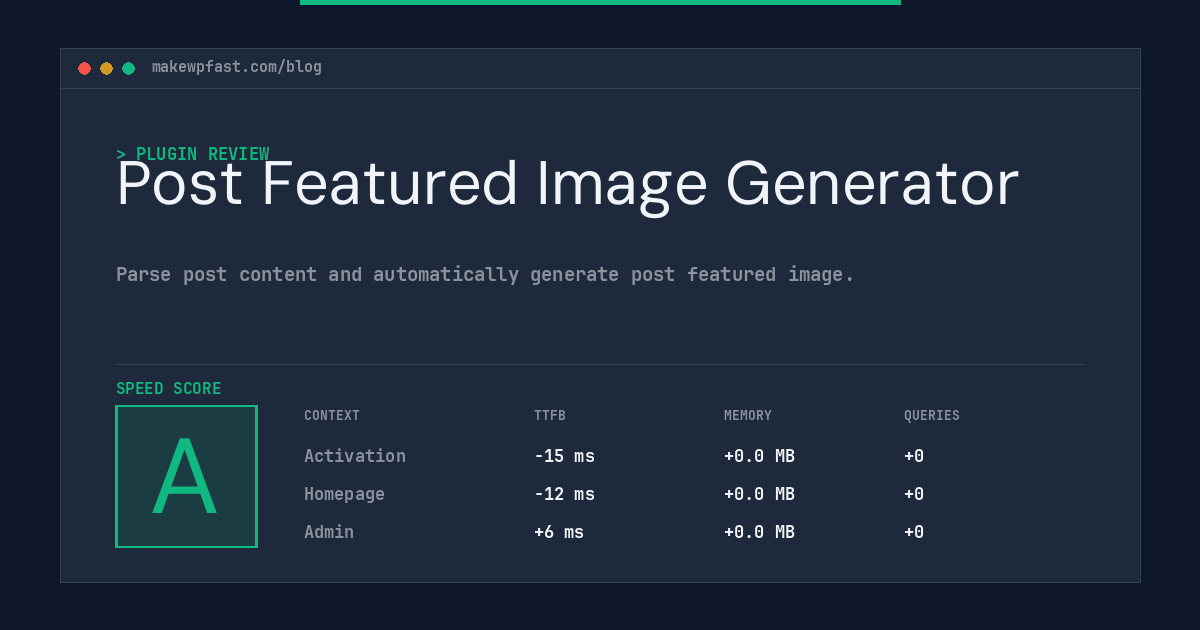 Post Featured Image Generator - MakeWPFast