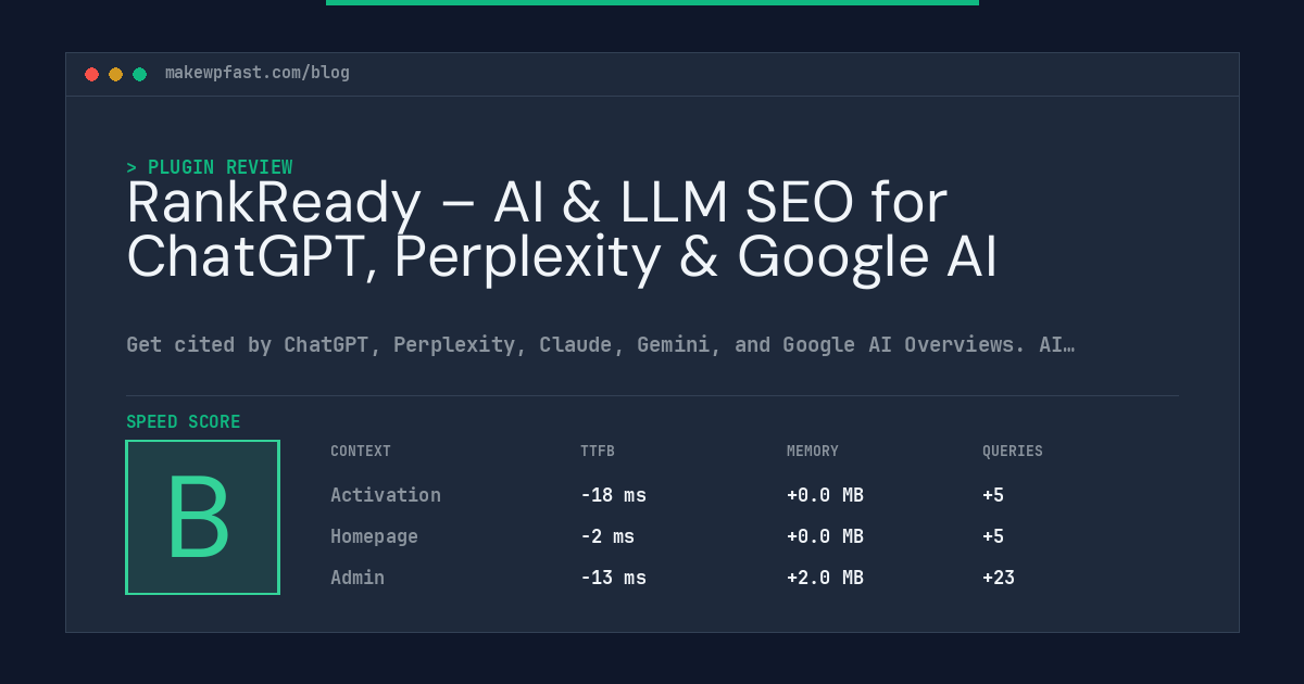 RankReady – AI & LLM SEO for ChatGPT, Perplexity & Google AI - MakeWPFast