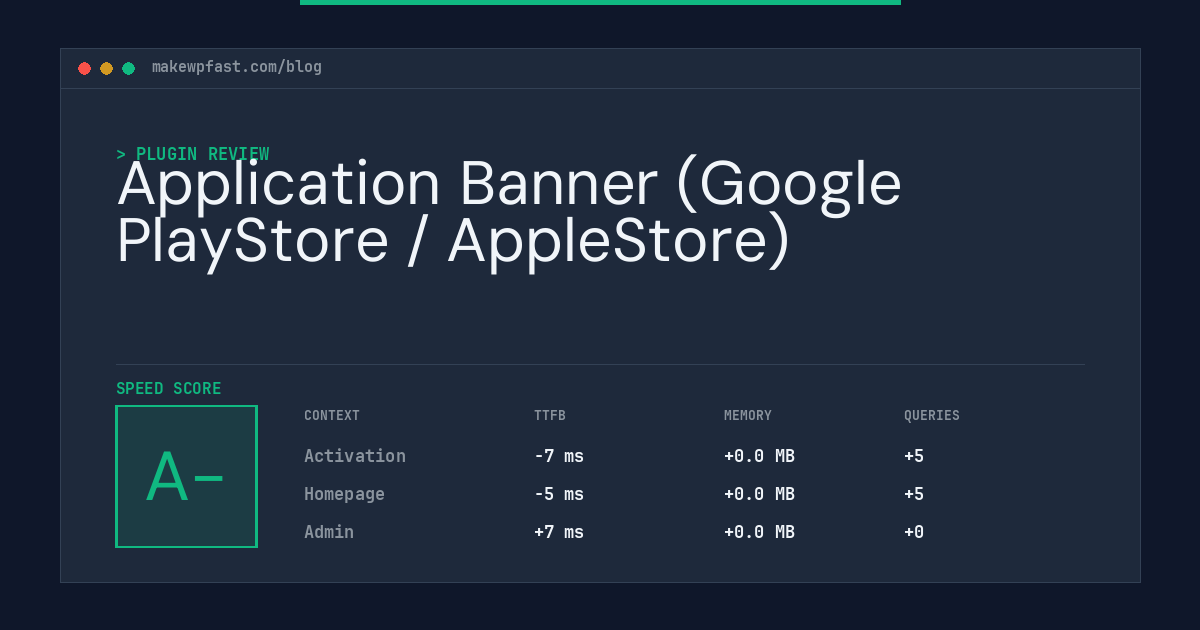 Application Banner (Google PlayStore / AppleStore) - MakeWPFast