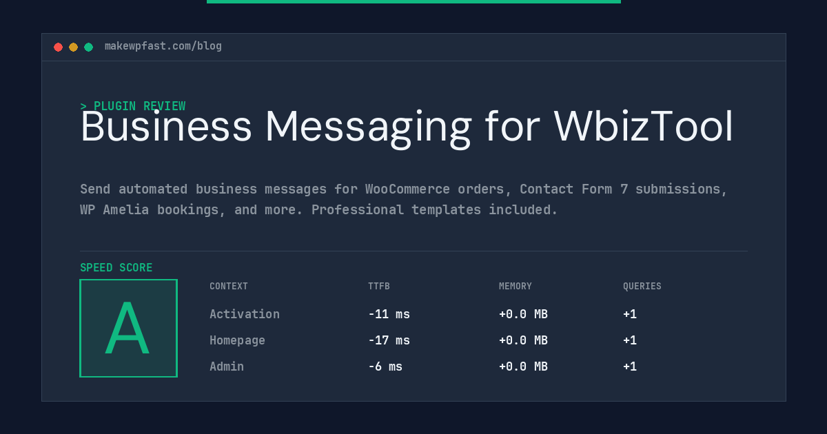 Business Messaging for WbizTool - MakeWPFast