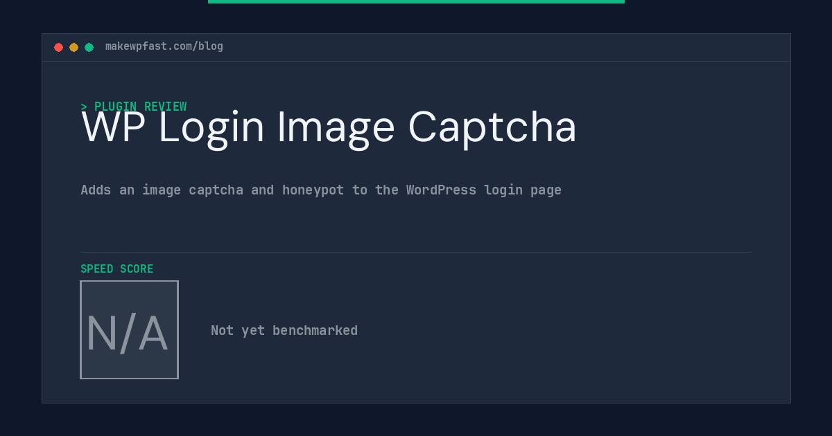 WP Login Image Captcha - MakeWPFast
