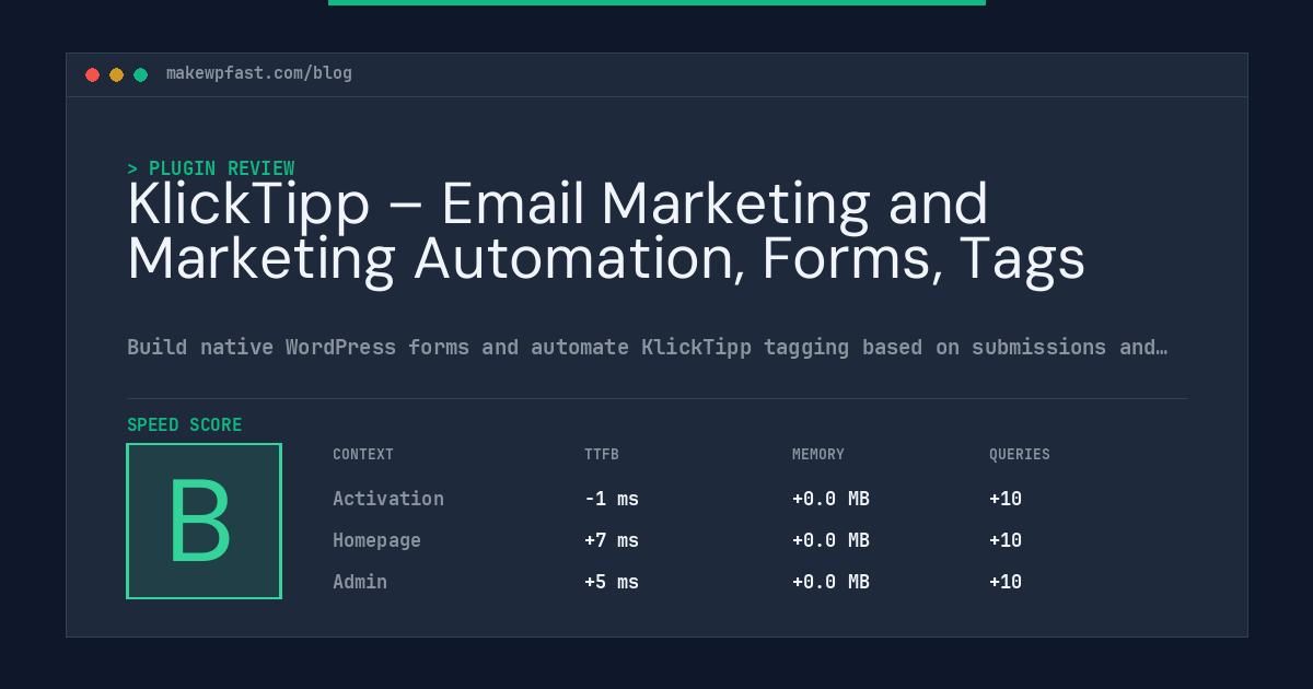 KlickTipp – Email Marketing and Marketing Automation, Forms, Tags - MakeWPFast