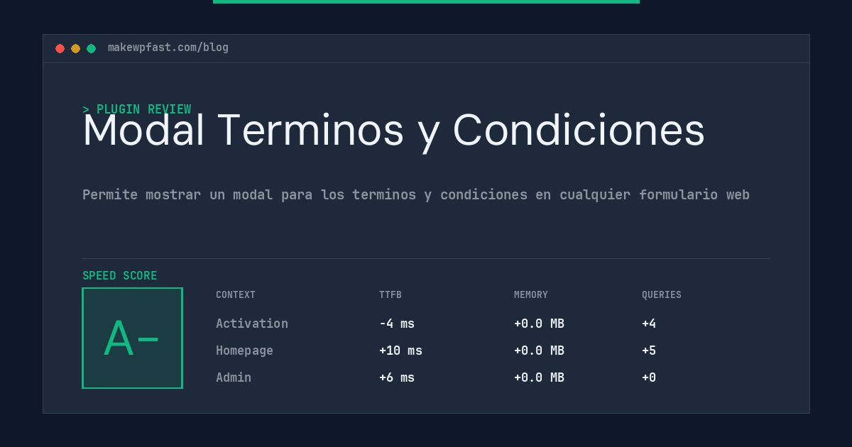 Modal Terminos y Condiciones - MakeWPFast