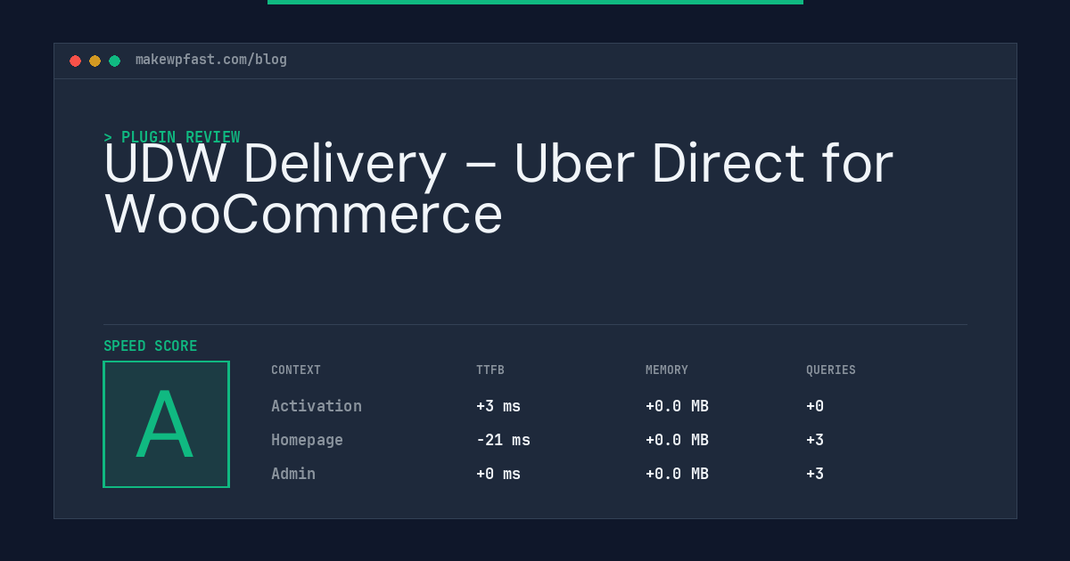 UDW Delivery – Uber Direct for WooCommerce - MakeWPFast