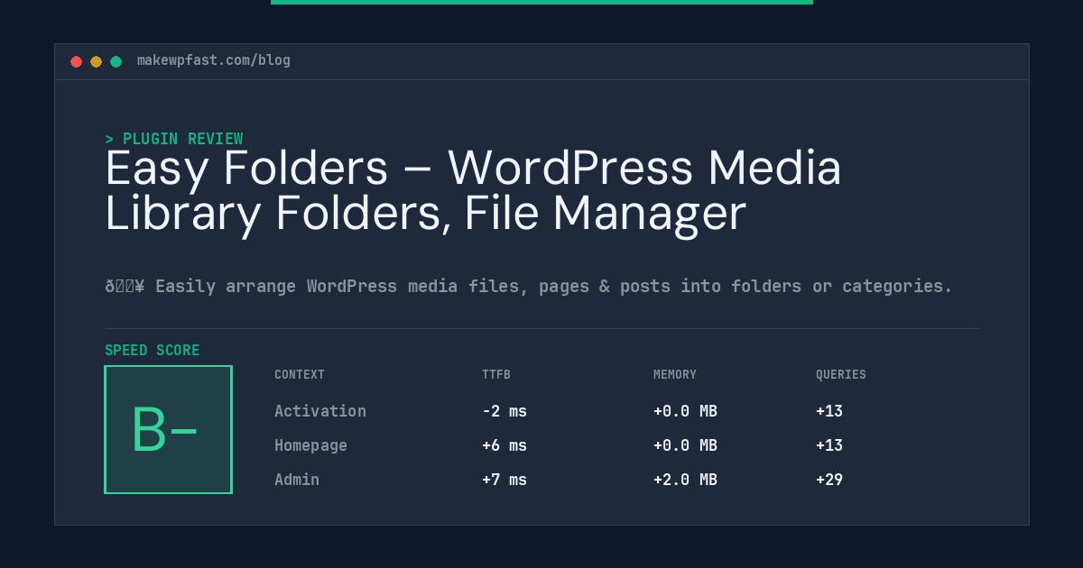Easy Folders – WordPress Media Library Folders, File Manager - MakeWPFast