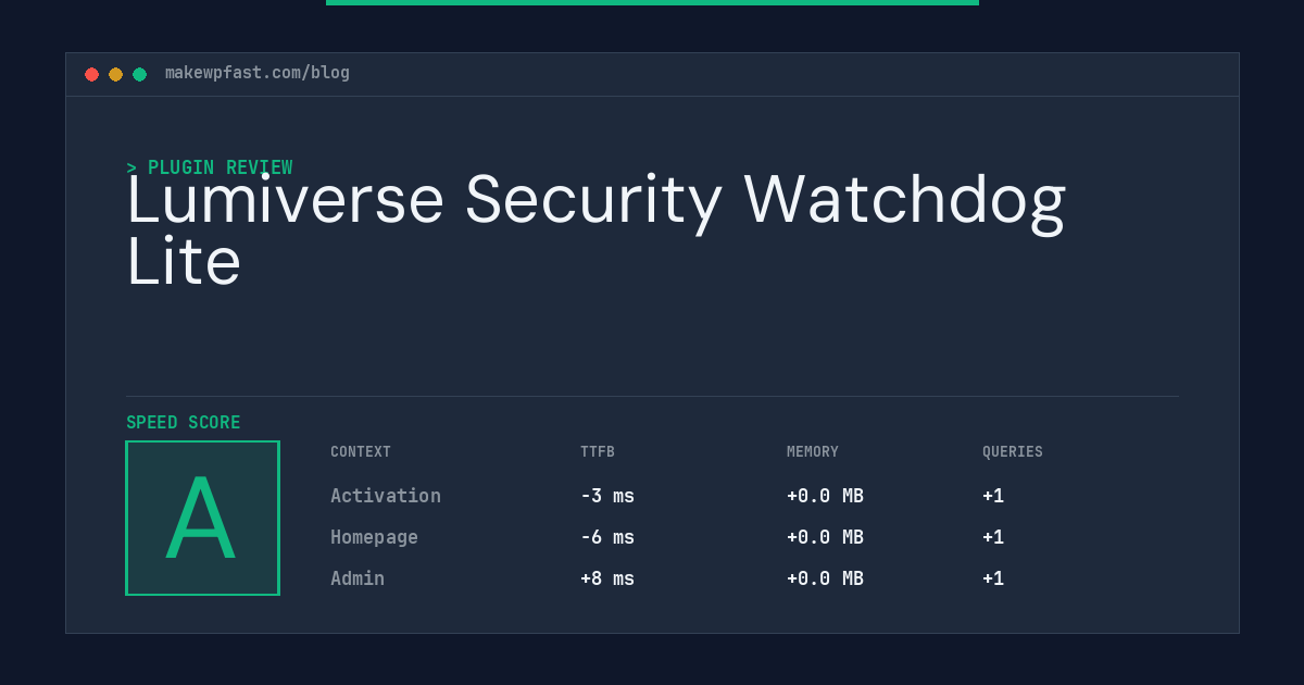 Lumiverse Security Watchdog Lite - MakeWPFast