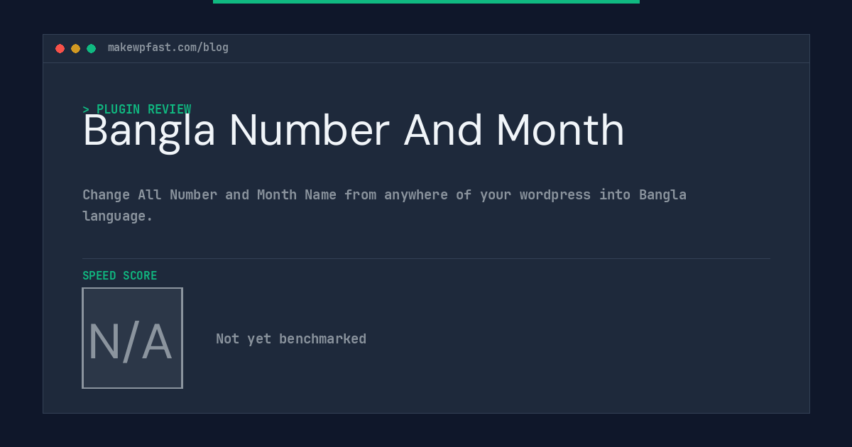 Bangla Number And Month - MakeWPFast