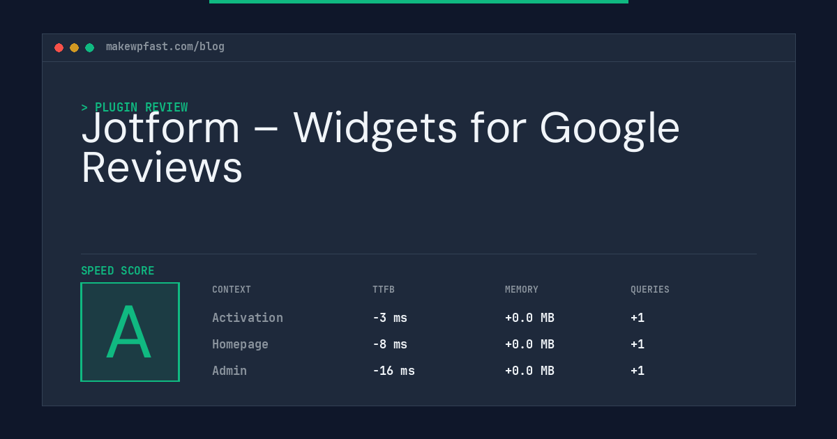 Jotform – Widgets for Google Reviews - MakeWPFast