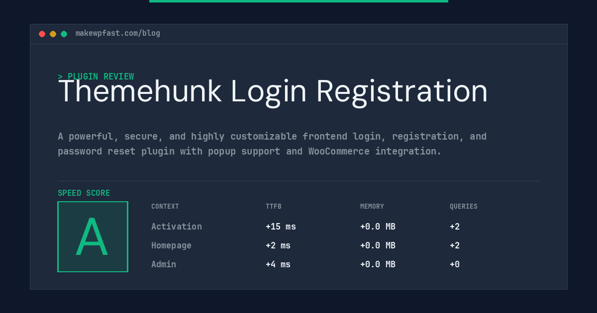 Themehunk Login Registration - MakeWPFast