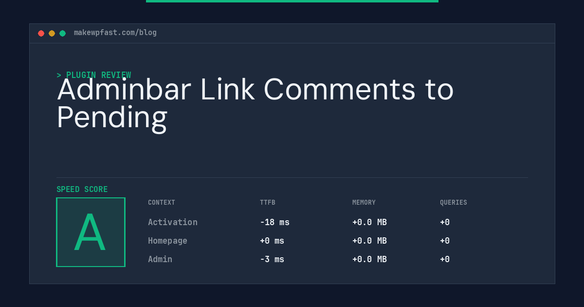 Adminbar Link Comments to Pending - MakeWPFast