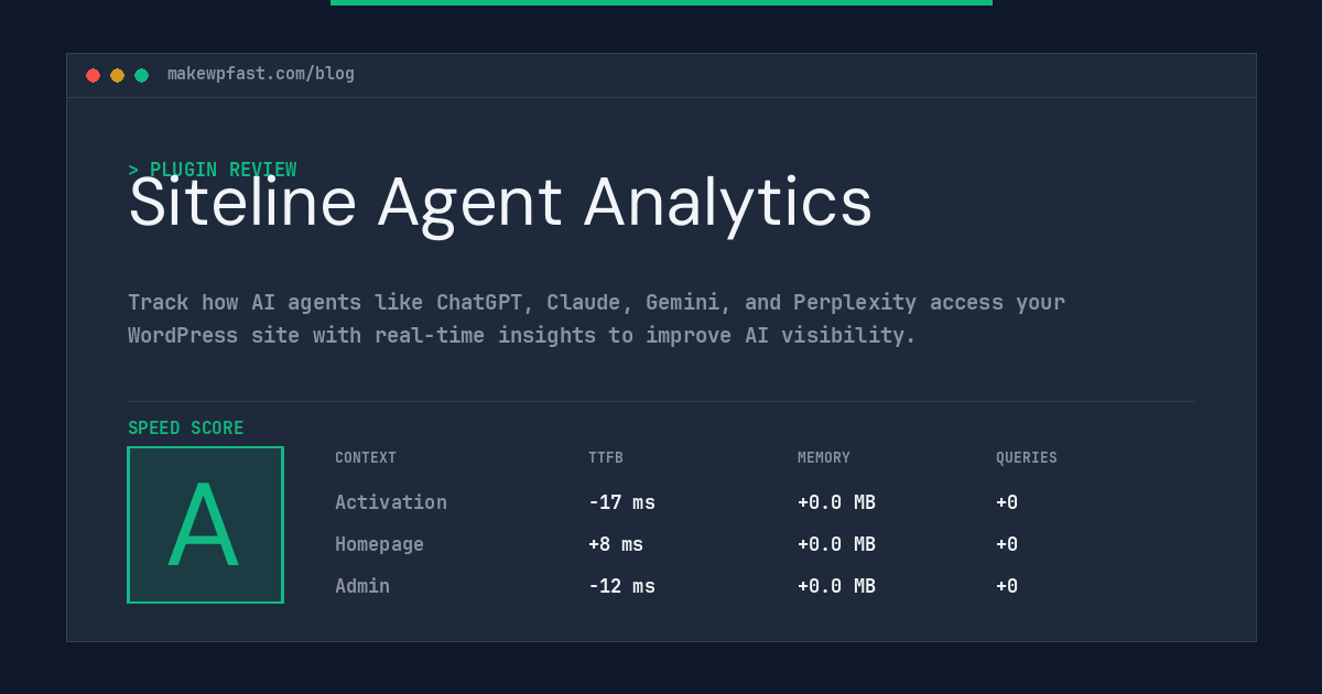 Siteline Agent Analytics - MakeWPFast