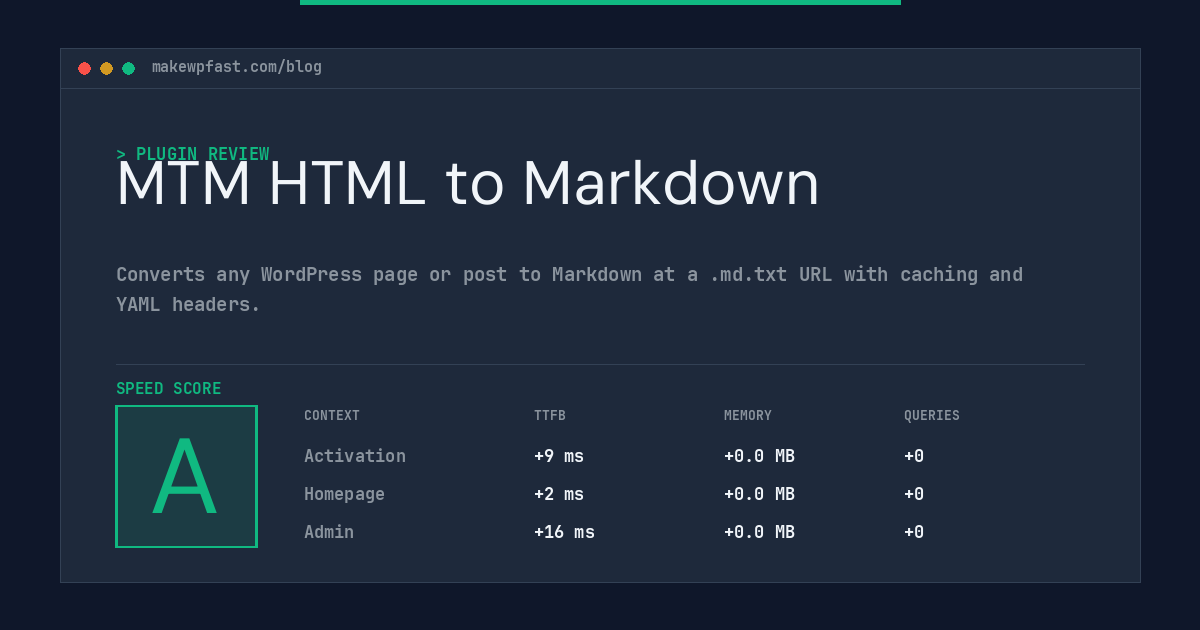 MTM HTML to Markdown - MakeWPFast
