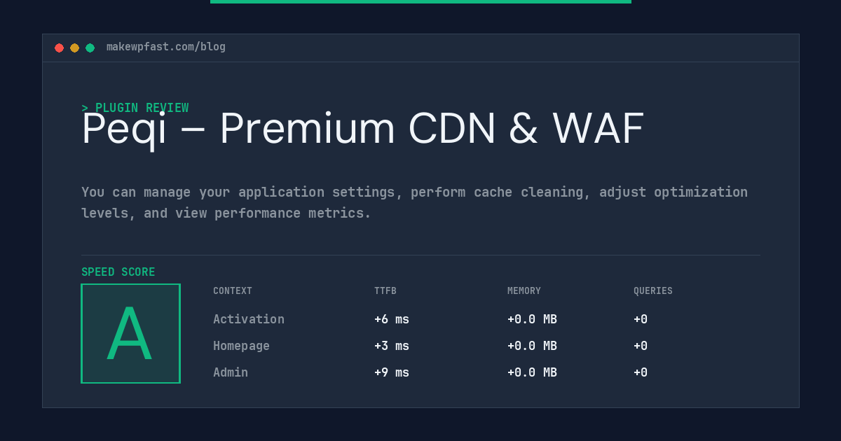 Peqi – Premium CDN & WAF - MakeWPFast