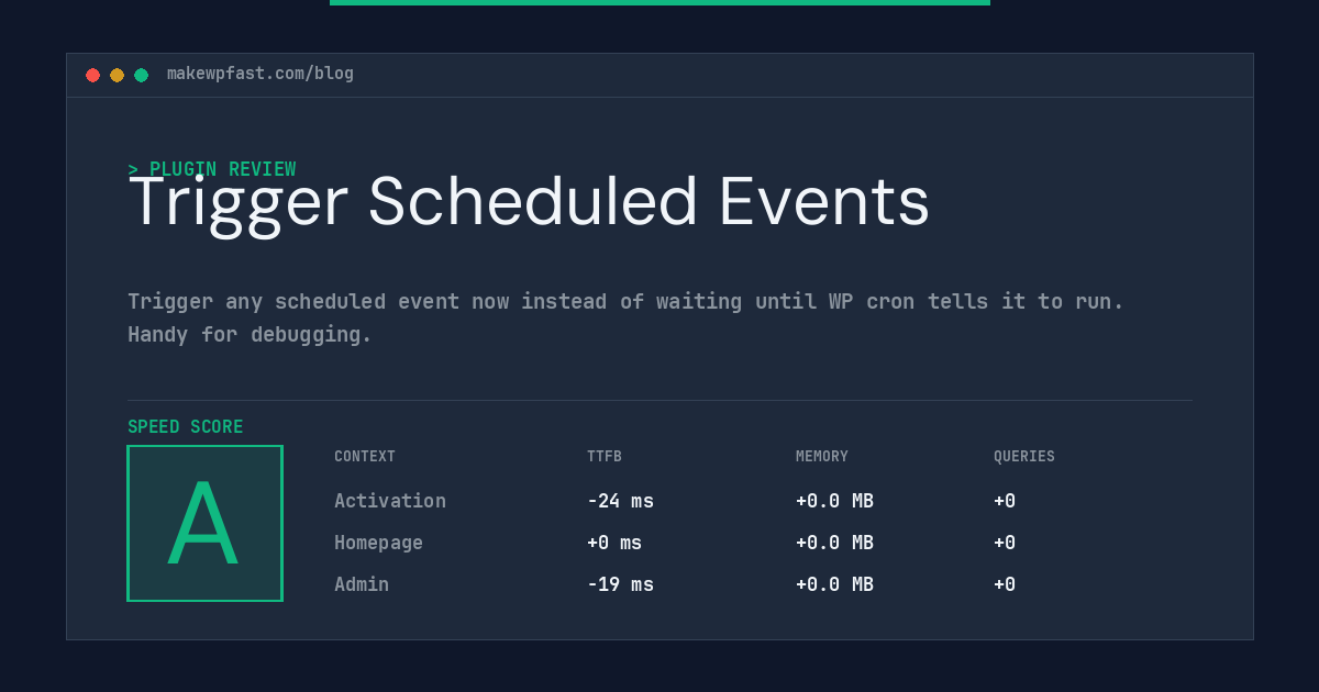 Trigger Scheduled Events - MakeWPFast