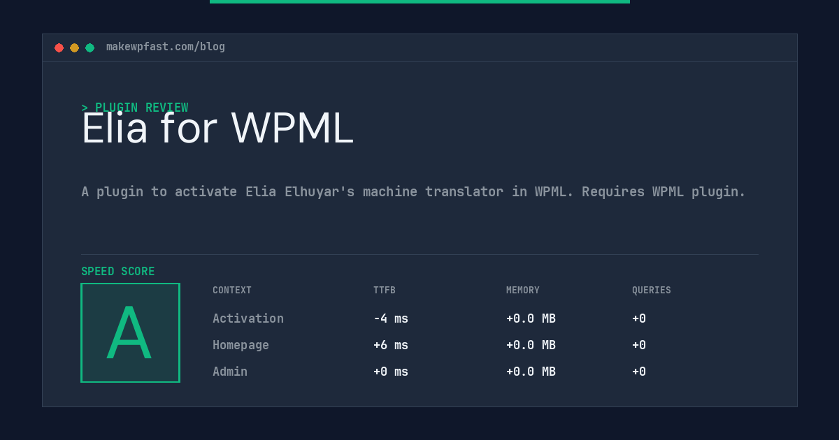 Elia for WPML - MakeWPFast