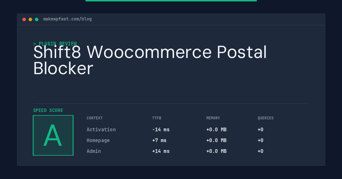 Shift8 Woocommerce Postal Blocker - MakeWPFast