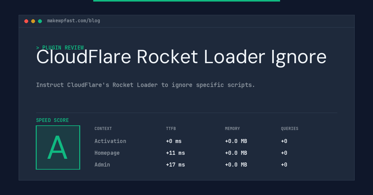 CloudFlare Rocket Loader Ignore - MakeWPFast