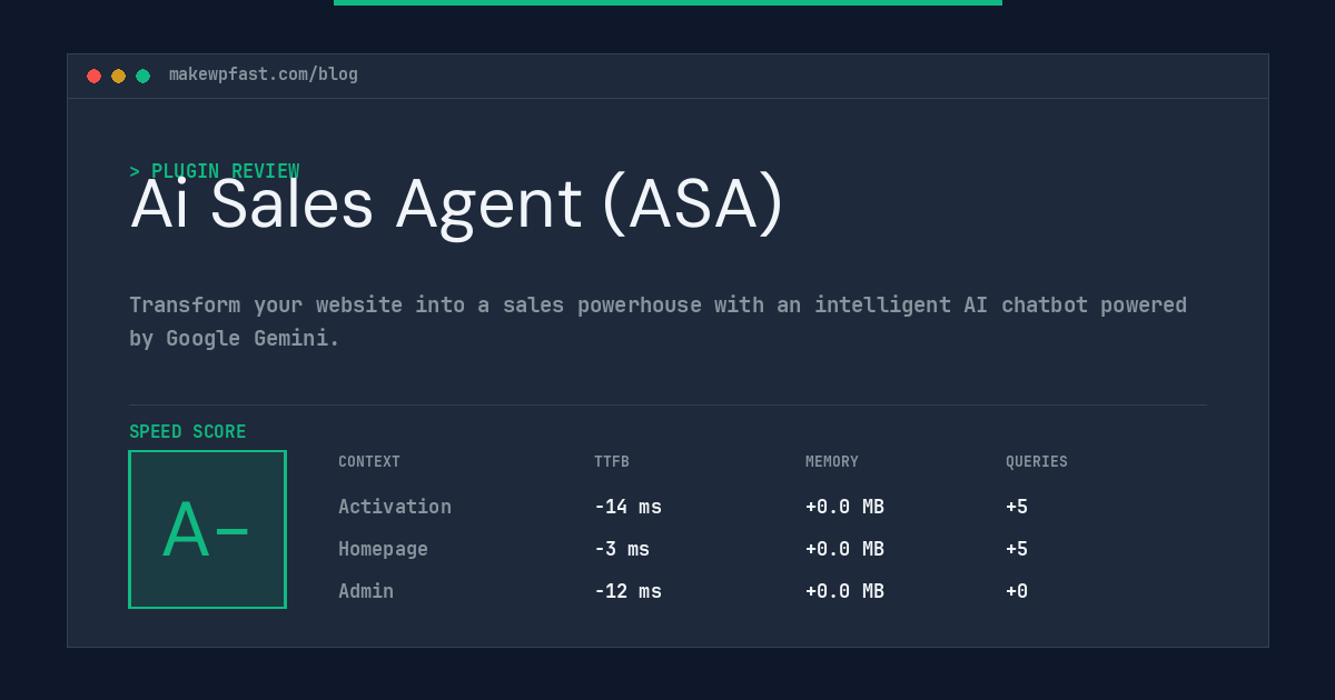 Ai Sales Agent (ASA) - MakeWPFast