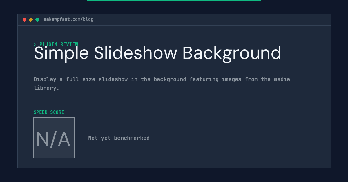 Simple Slideshow Background - MakeWPFast